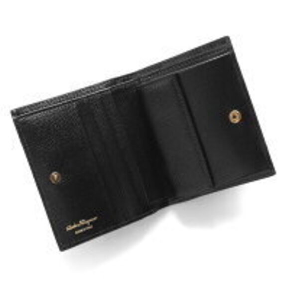 Salvatore Ferragamo Double Gancini Bifold Wallet Black NERO - Picture 5 of 6